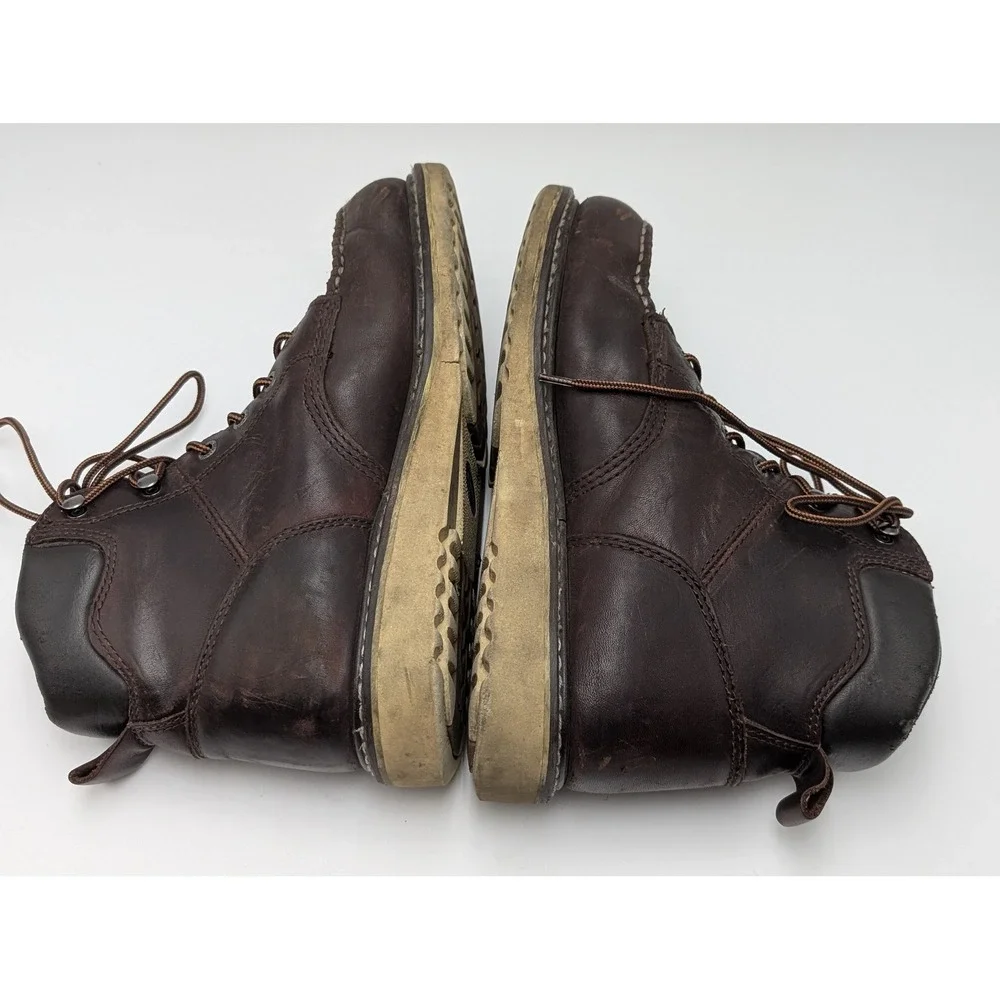 Wolverine Work Boots Men 8M Brown W08074 Moc Toe Leather Wedge Sole Rugged